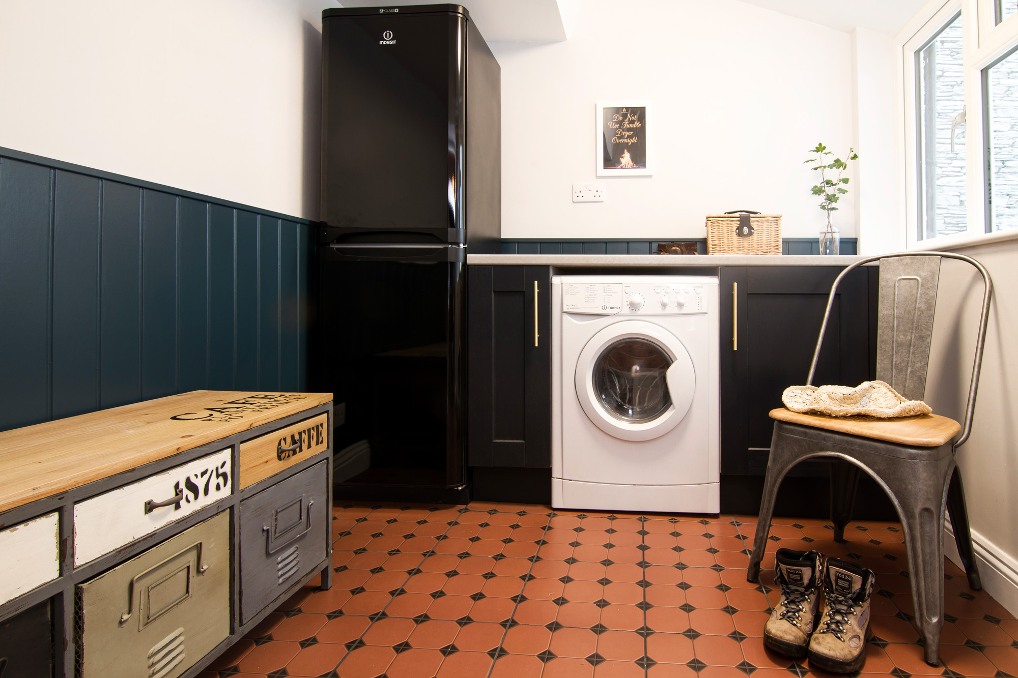 Boot room with drying space at Little Slate House